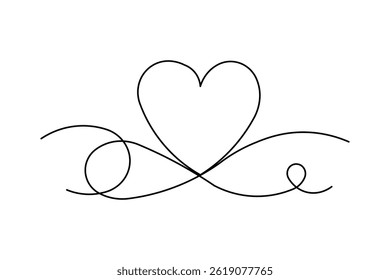 Continuous Line Drawing of Love Heart – Minimalist Vector Art