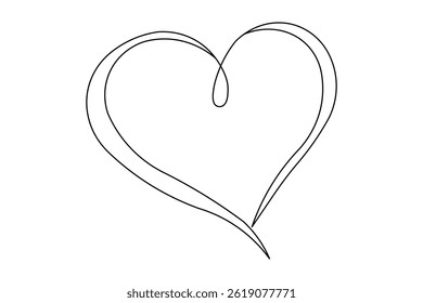 Continuous Line Drawing of Love Heart – Minimalist Vector Art