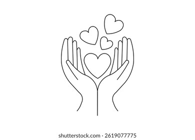 Continuous Line Drawing of Love Heart – Minimalist Vector Art