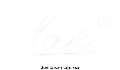 Continuous line drawing of love, shadow and white minimalist illustration of love concept