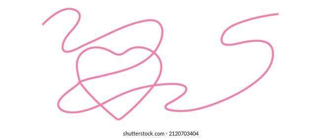 Continuous line drawing of love sign with two hearts embracing simple design on white background.