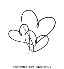 Kontinuierliche Zeichnung des Liebeszeichens. Liebe Herz-eine-Linie Zeichnung. Minimalistische Illustration der Liebe