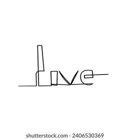 Continuous Line Drawing Love Writing. Illustration Icon Vector
