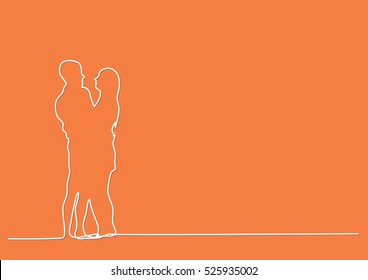 continuous line drawing of lovers