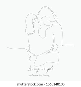 continuous line drawing. loving couple. simple vector illustration. loving couple concept hand drawing sketch line.