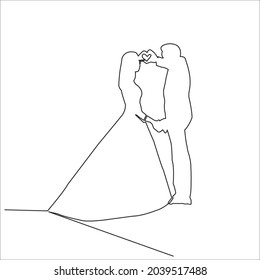 
continuous line drawing of loving couple