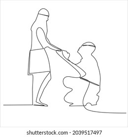 
continuous line drawing of loving couple
