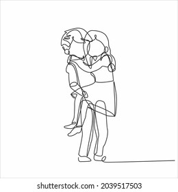 
continuous line drawing of loving couple