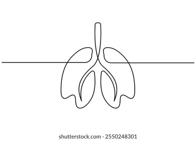 Desenho de linha contínua do pulmão uma ilustração de vetor plano isolado de arte de linha