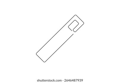 continuous line drawing of magic wand with star head.one line drawing of magic wand for carnival event, isolated white background, Magic Wand Icon Flat Design, minimal.