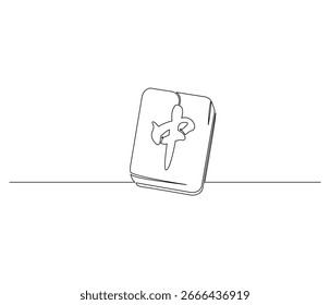 Desenho de linha contínuo de uma peça de Mahjong. Ilustração de linha única de um mosaico Mahjong. Conceito do Dia Mundial do Mahjong. Estrutura de tópicos editável