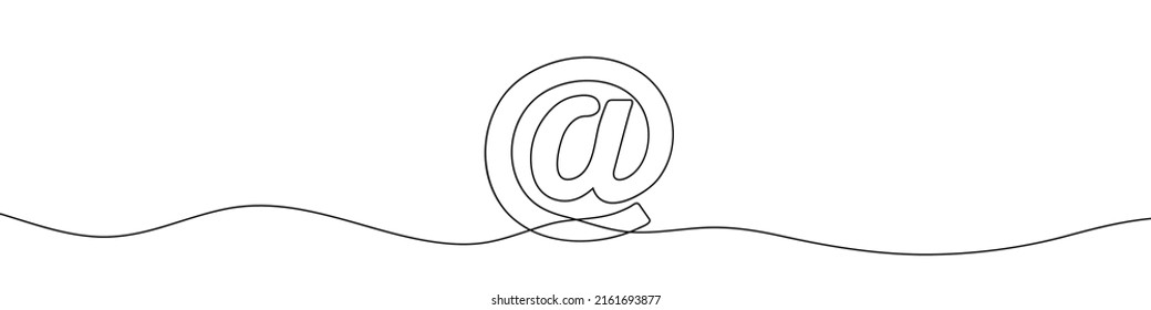 Continuous line drawing of mail. One line icon of email. One line drawing background. Vector illustration. Message black symbol