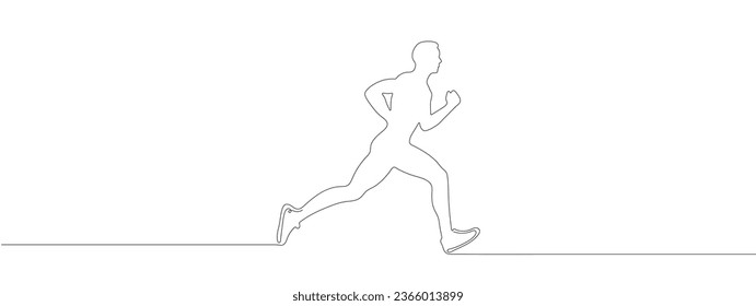 dibujo de línea continua de atlhete macho corriendo. Ilustración del vector