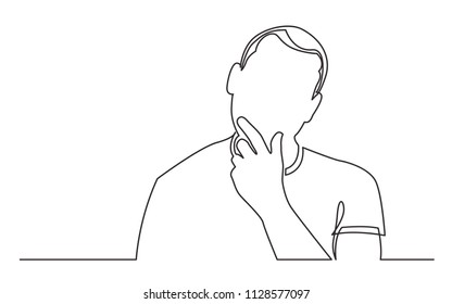 continuous line drawing of man analyzing opportunities