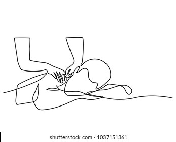 Continuous line drawing  Man has massage in beauty salon  Vector illustration 
