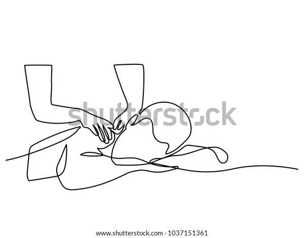 连续绘制线条 男人有按摩在美容院 矢量插图 库存矢量图 免版税