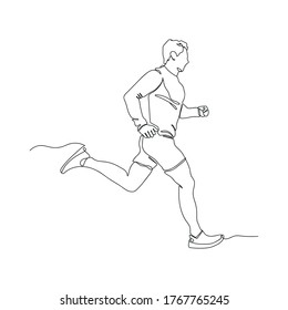 Continuous Line Drawing Man Jogging Run Stock Vector (Royalty Free ...