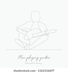 continuous line drawing. man playing guitar. simple vector illustration. man playing guitar concept hand drawing sketch line.