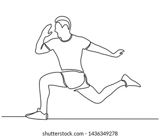 Continuous Line Drawing Man Running Art Stock Vector (Royalty Free ...