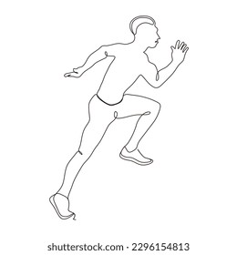 Continuous line drawing of man running