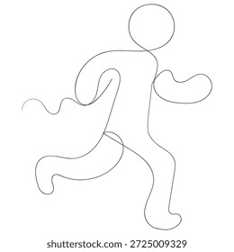 Dibujo de línea continua Man Running Icono Ilustración vectorial   atleta