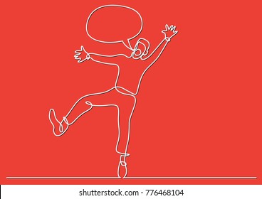 continuous line drawing of man - screaming out loud