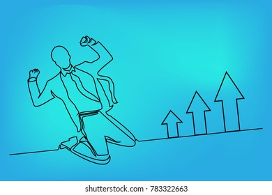 Continuous line drawing. A man in a tie and suit is a businessman.