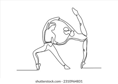  continuous line drawing of man woman dancing ballet