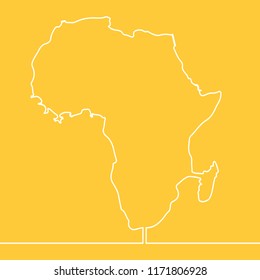 Continuous line drawing Map of Africa Vector Illustration