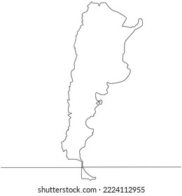 Kontinuierliche Zeilenzeichnung Argentiniens Vektorgrafik-Illustration