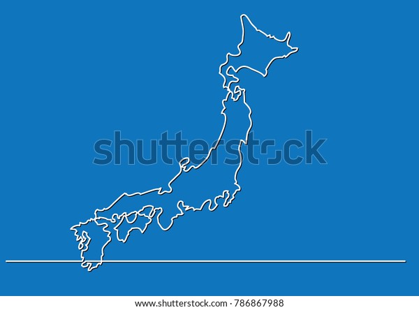 Continuous Line Drawing Map Japan Stock Vector (Royalty Free) 786867988 ...