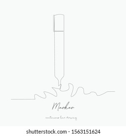 continuous line drawing. marker. simple vector illustration. marker concept hand drawing sketch line.