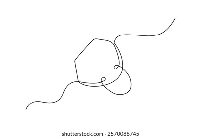 Continuous line drawing of  mask, One line art, Vector illustration. One continuous line drawing of medical worker wearing face mask.