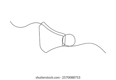 Continuous line drawing of  mask, One line art, Vector illustration. One continuous line drawing of medical worker wearing face mask.