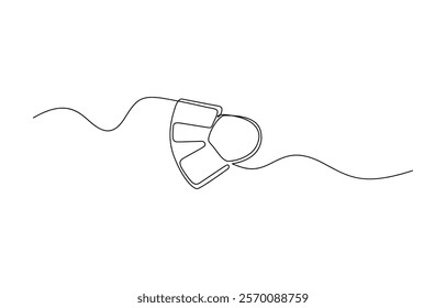 Continuous line drawing of  mask, One line art, Vector illustration. One continuous line drawing of medical worker wearing face mask.