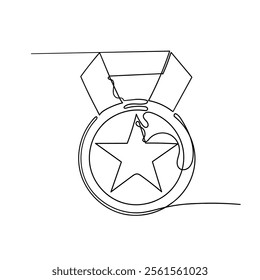 continuous line drawing medal winner