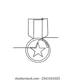continuous line drawing medal winner
