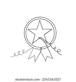continuous line drawing medal winner