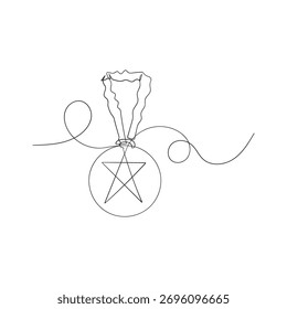 vencedor da medalha de desenho de linha contínua