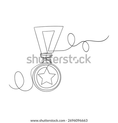 continuous line drawing medal winner