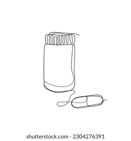 vector de ilustración de línea continua y de ilustración de botellas