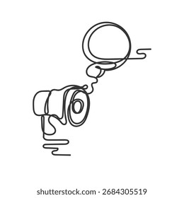 Ilustración de megáfono de dibujo de línea continua relacionada