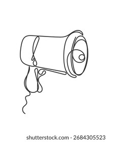 continuous line drawing megaphone illustration related