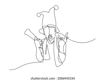 continuous line drawing of men cheering hand-drawn line art minimalist design. vector illustration.