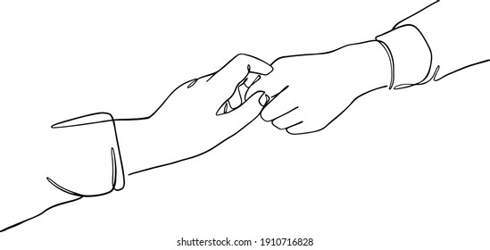 Continuous line drawing of men and women holding hands in love. Hand drawn vector illustrations, wall art, wall decoration, art prints, wallpaper line art couple hand