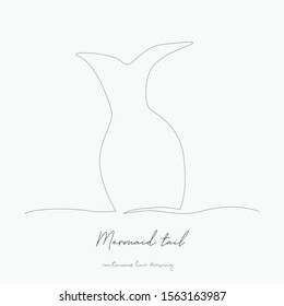 continuous line drawing. mermaid tail. simple vector illustration. mermaid tail concept hand drawing sketch line.