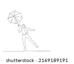 continuous line drawing. minimalist. happy rainy day. Vector illustration