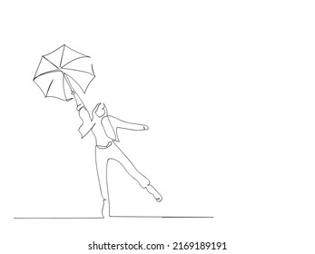 continuous line drawing. minimalist. happy rainy day. Vector illustration