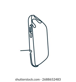 continuous line drawing mobile phone illustration doodle