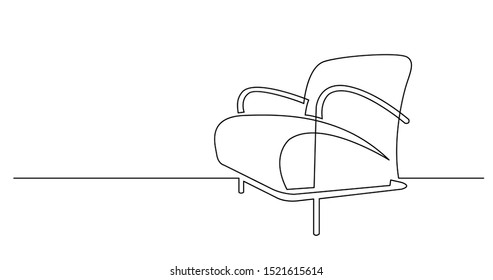 continuous line drawing of modern armchair